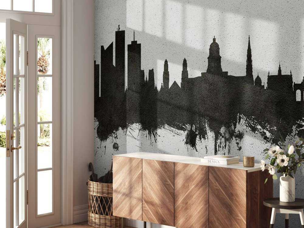 Aquarell-Skyline, Brüssel