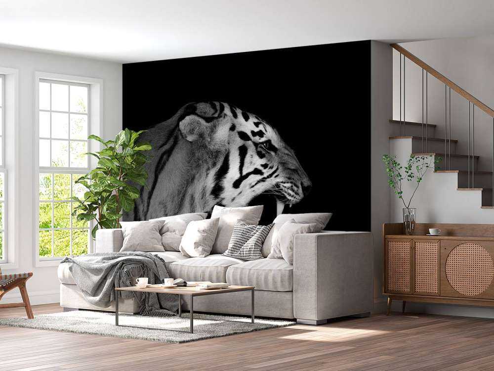 Brüllender Tiger schwarz