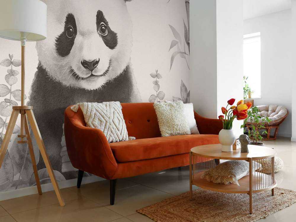 Baby-Panda im Dschungel beige