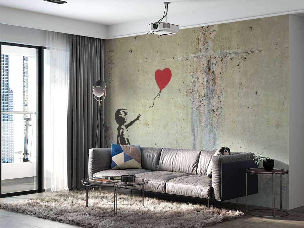 Banksy - Balloon girl, raw concrete