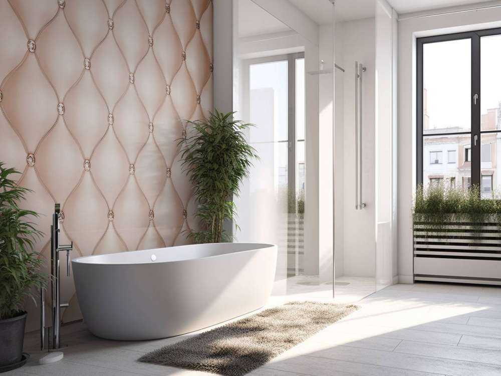 Schicke rosa collagierte Wand