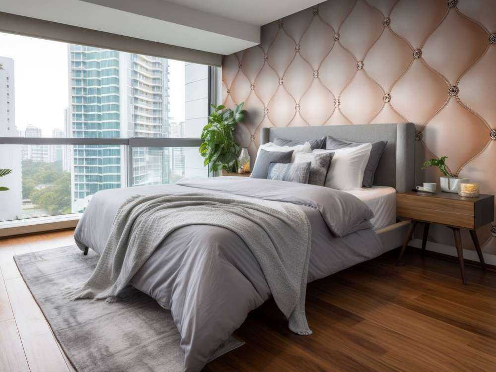 Schicke rosa collagierte Wand