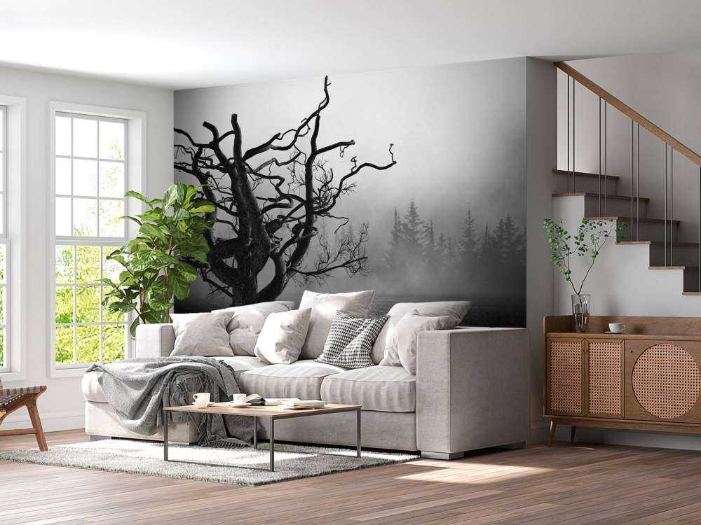 Eleganter Baum in schwarz / weiß