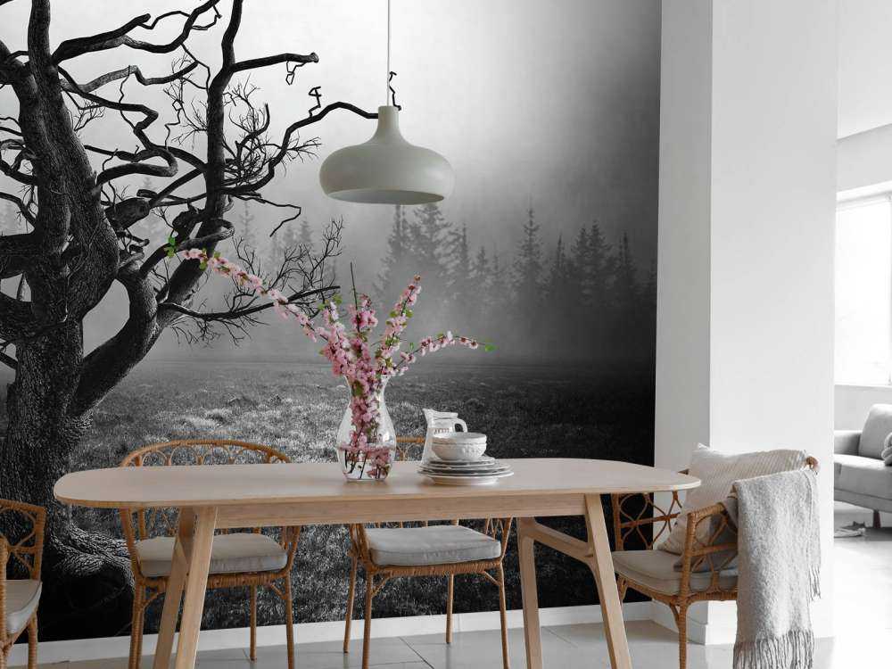 Eleganter Baum in schwarz / weiß