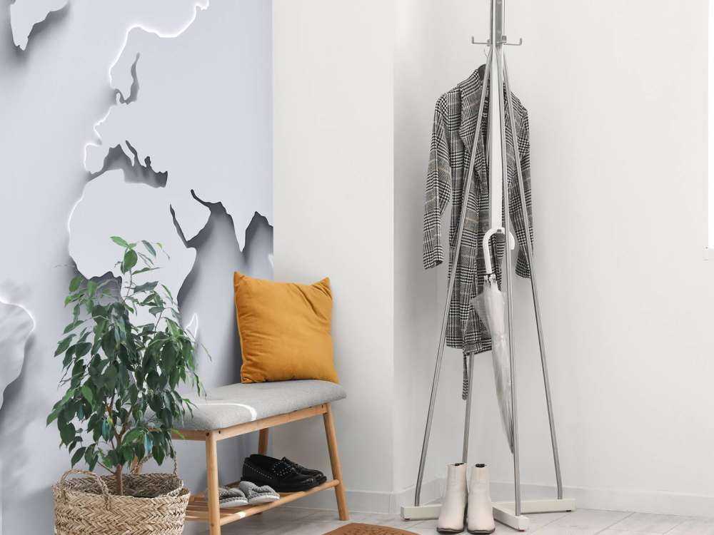 3D-Weltkarte weiß