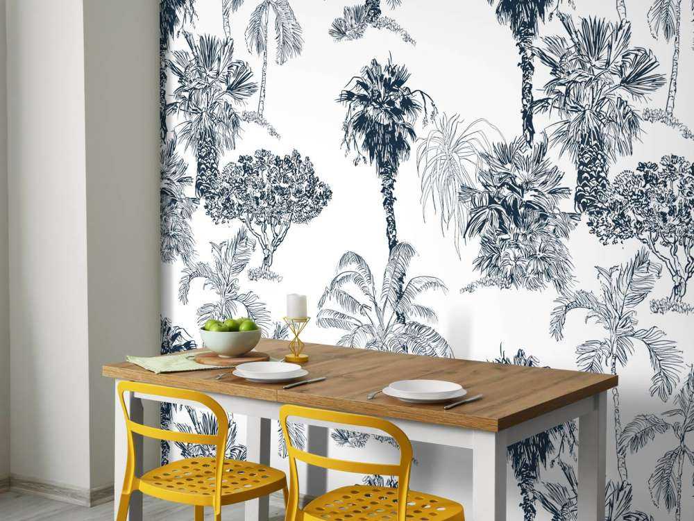 Tropische Palmen und Bäume