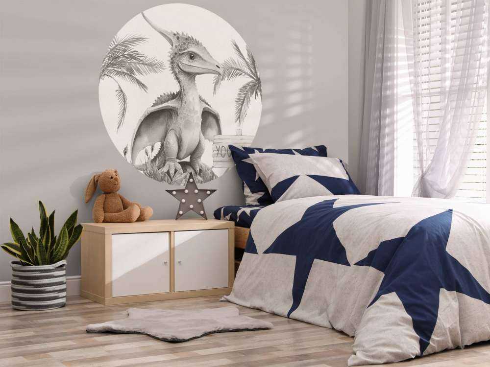 Baby-Pteranodon im beigefarbenen Dschungel