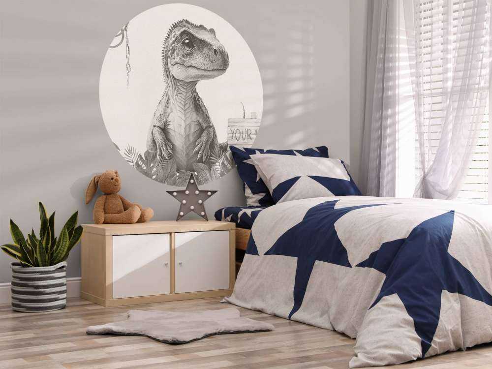 Baby-T-Rex im beigefarbenen Dschungel