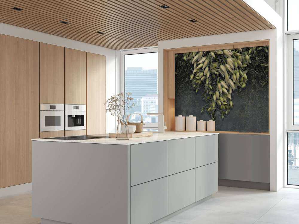 Weiße Blütenkelche auf dunkelgrauer Betonstruktur