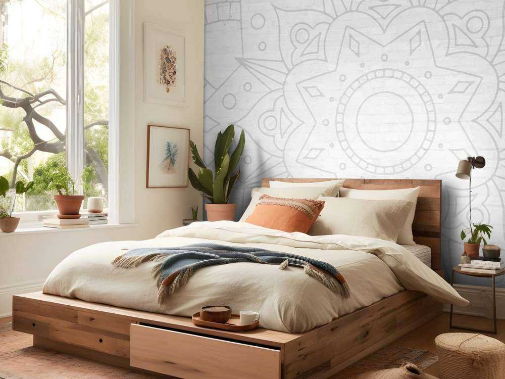 Geometrisches Mandala Grau