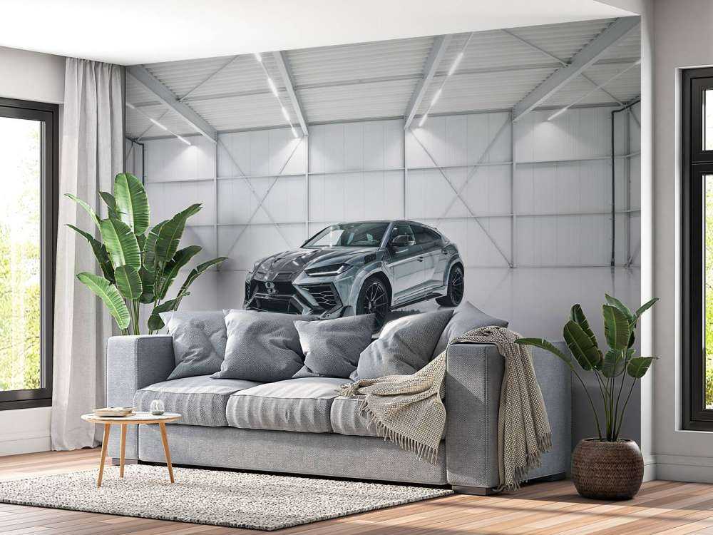 Lamborghini in weißer Halle