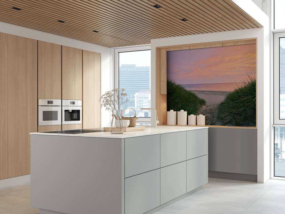 Dünenpassage mit Sonnenaufgang