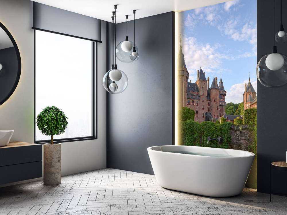 Schloss de Haar vom Wasser aus