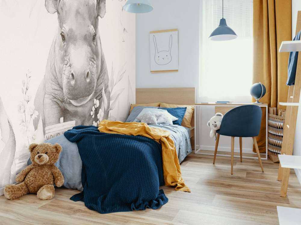 Baby Nilpferd im Dschungel beige