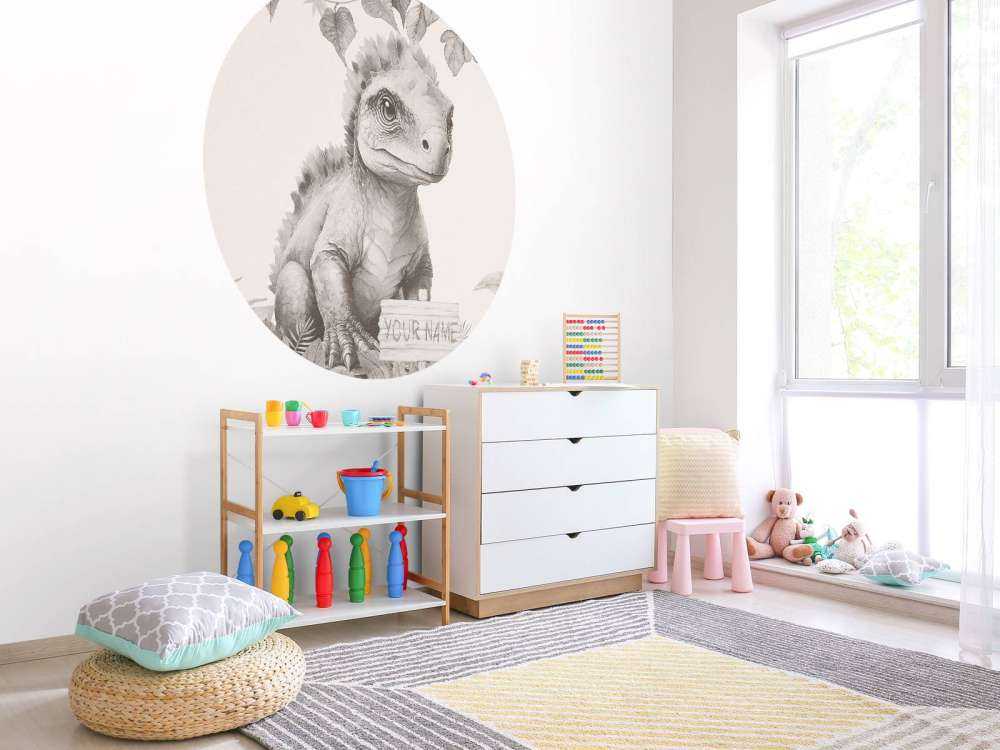 Baby-Ankylosaurus im beigefarbenen Dschungel