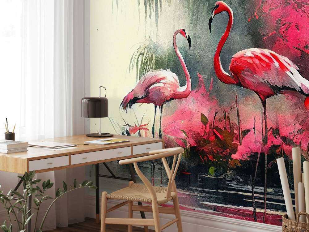 Karminroter Flamingo Skizze