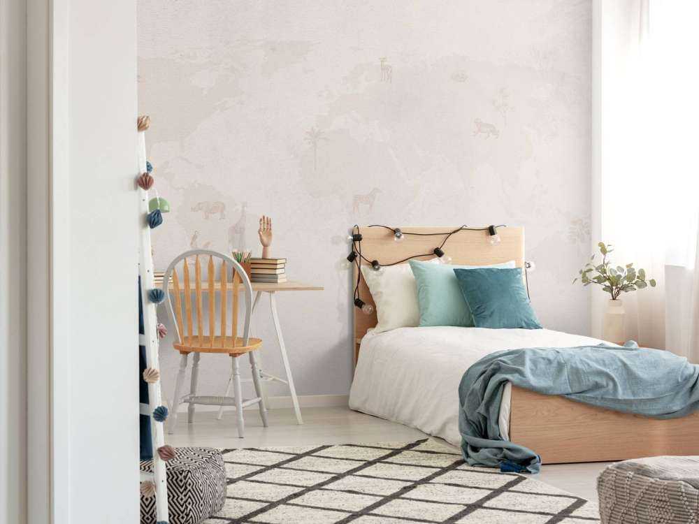 Weltkarte Skizze taupe