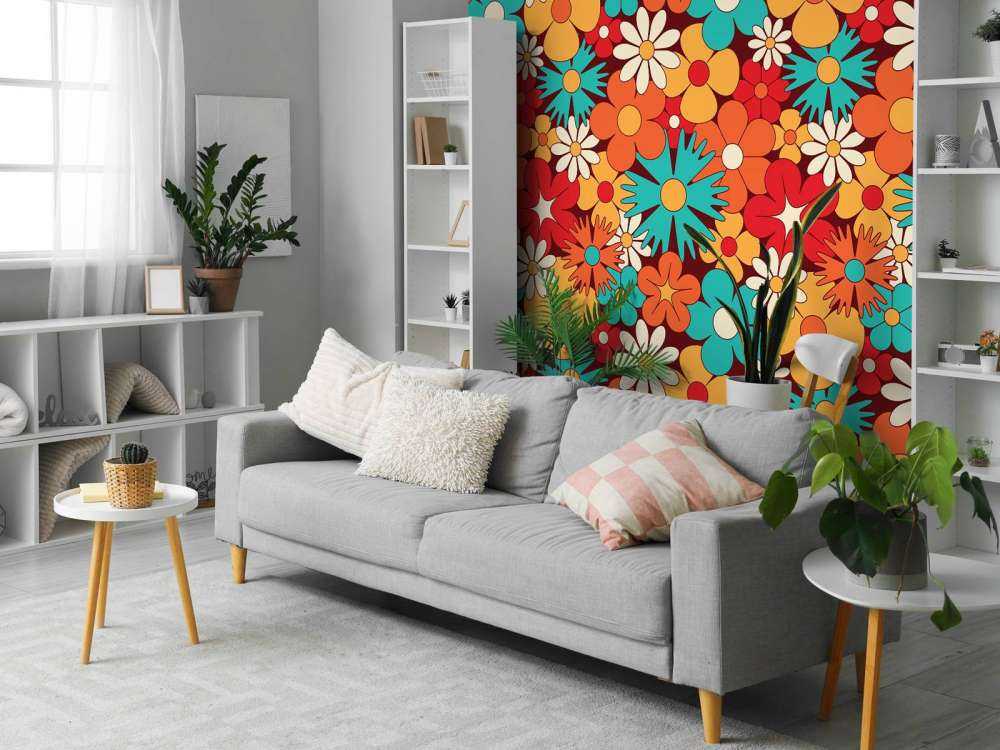 Fröhliche Retro Blumen