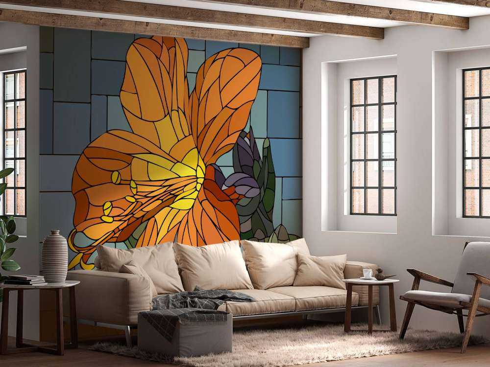 Bunte orangefarbene Blume