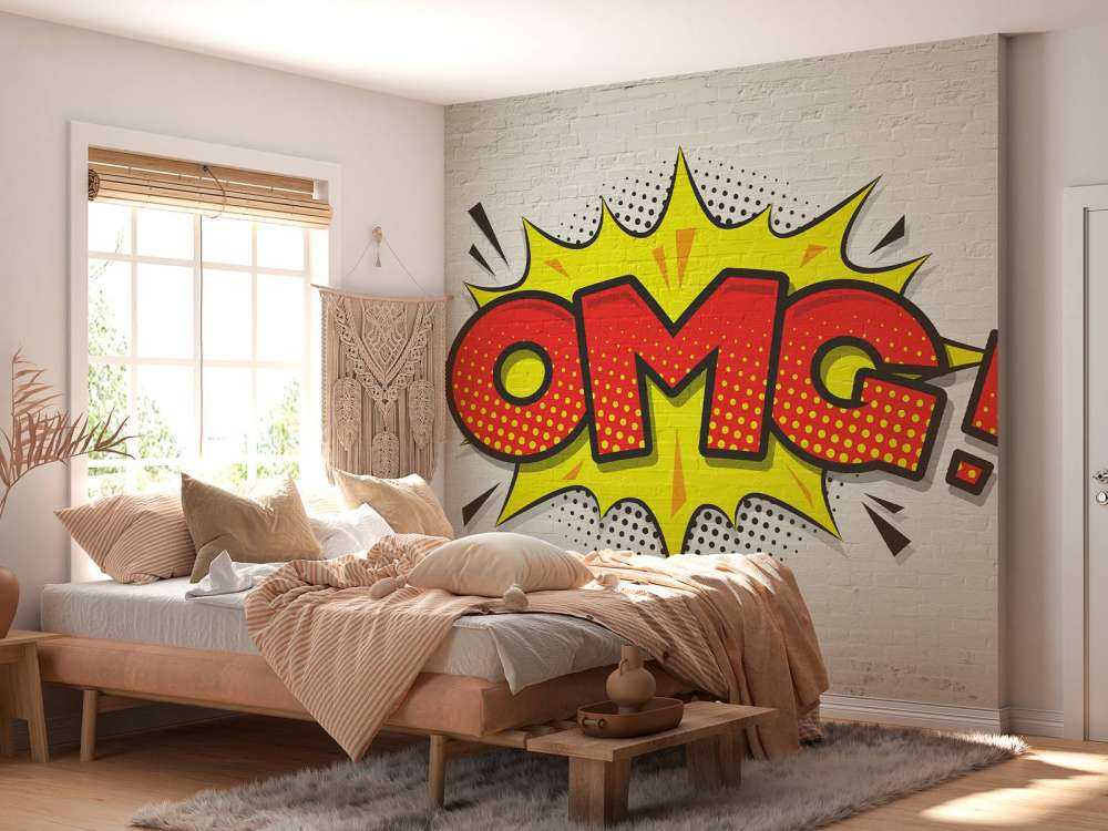 Farbiges Graffiti an der Wand