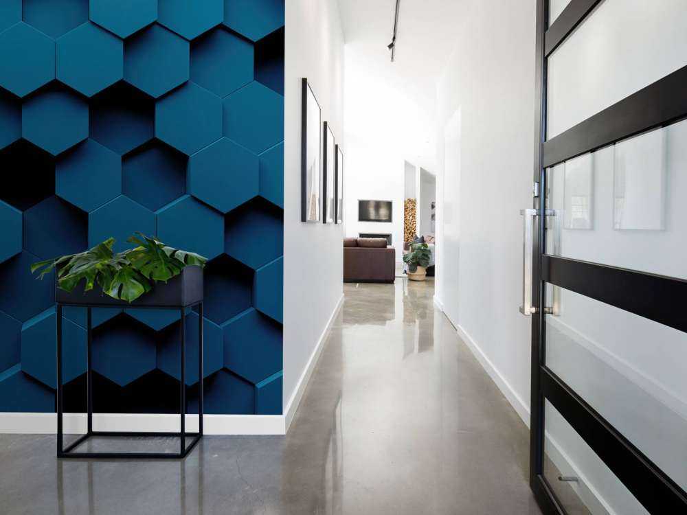 Dunkelblaue Hexagone
