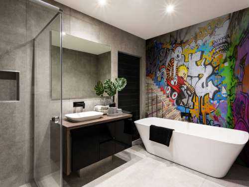 Treppenhaus mit Graffiti