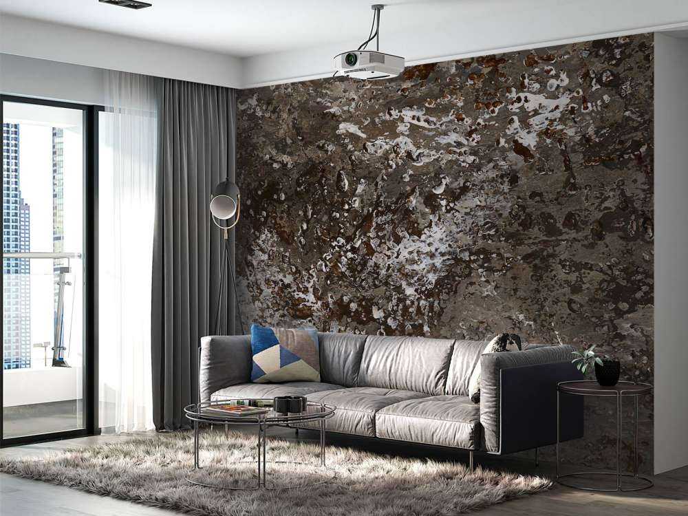 Anthrazitfarben lackierte Struktur