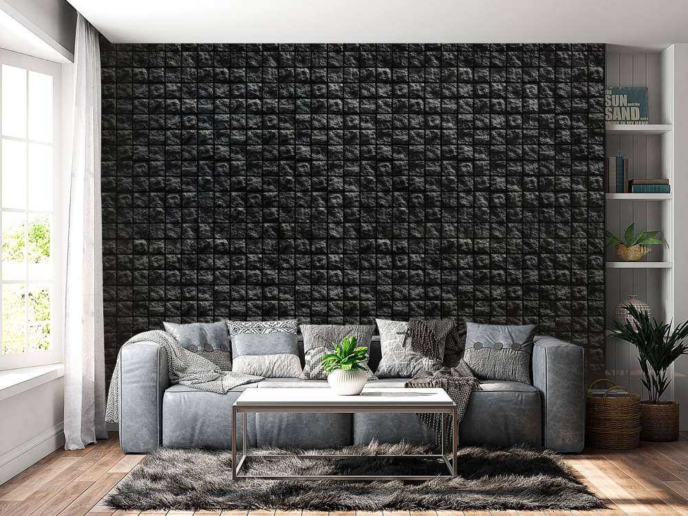 Quadratische schwarze Steine
