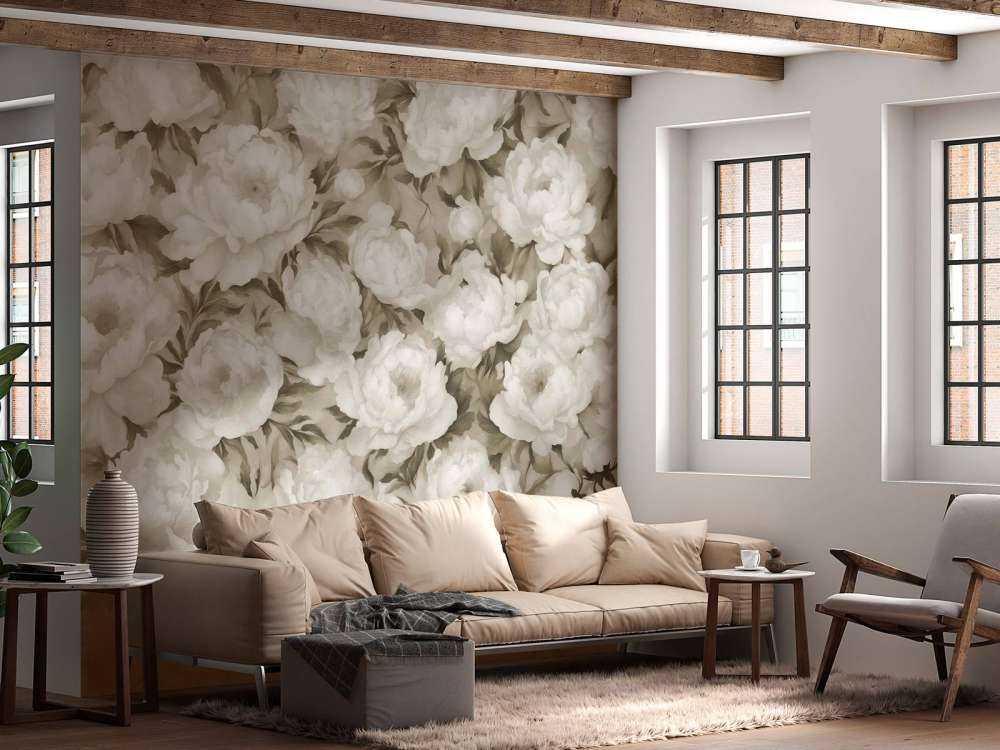 Peonies Wand Gelb