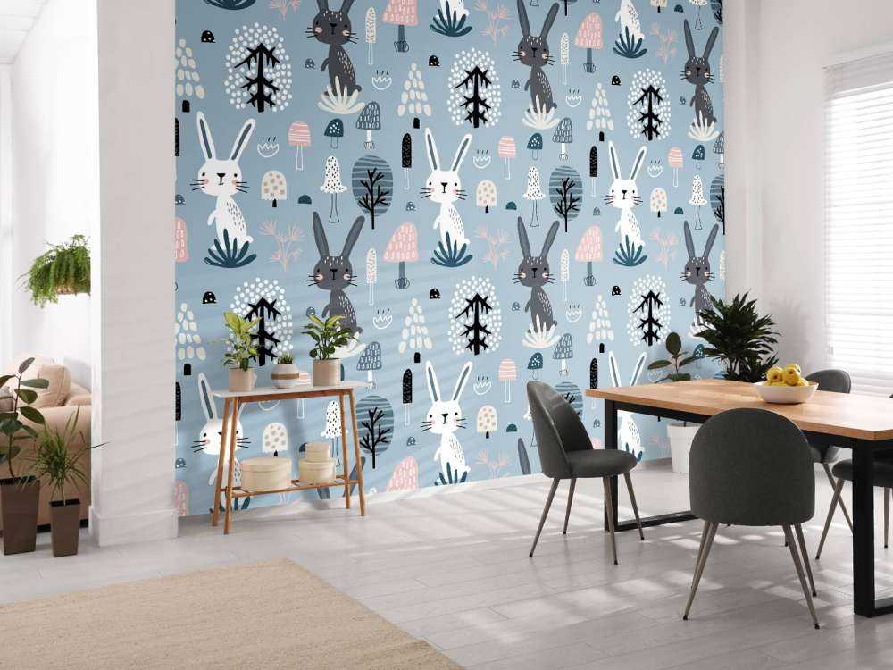 Muster Kaninchen blau