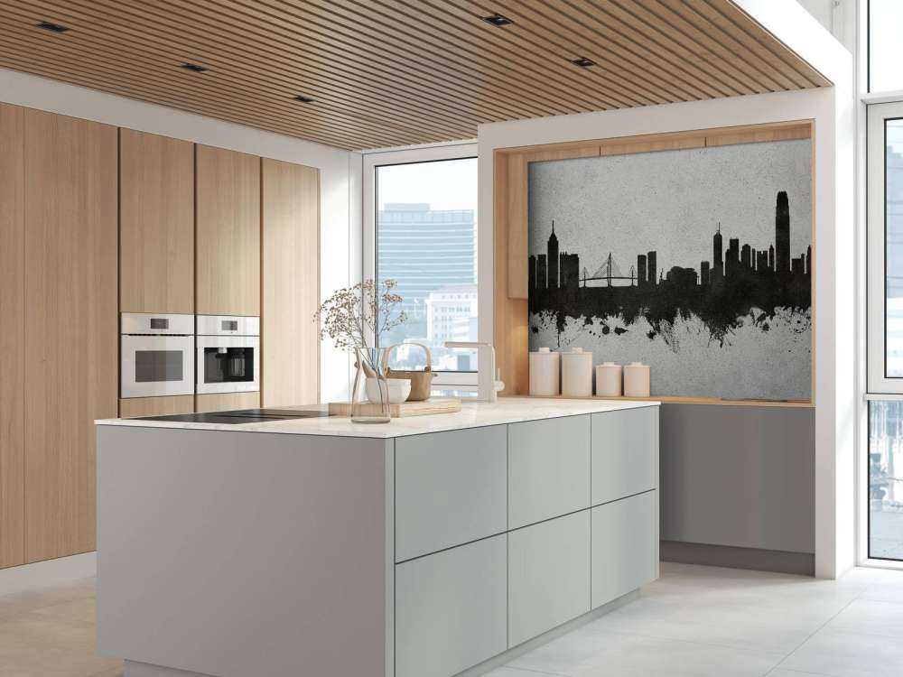 Aquarell-Skyline, Hongkong