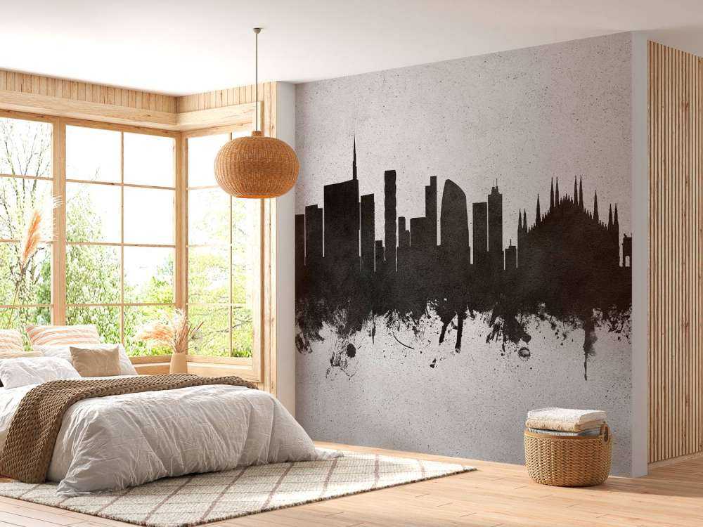 Aquarell-Skyline, Mailand