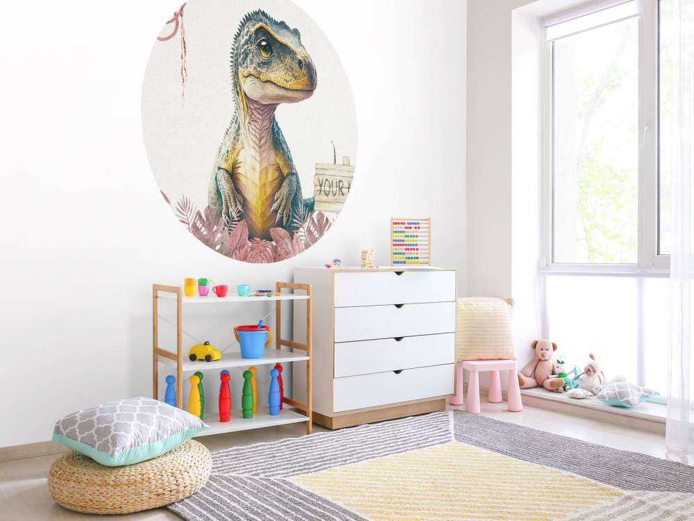 Baby-T-Rex im rosa Dschungel