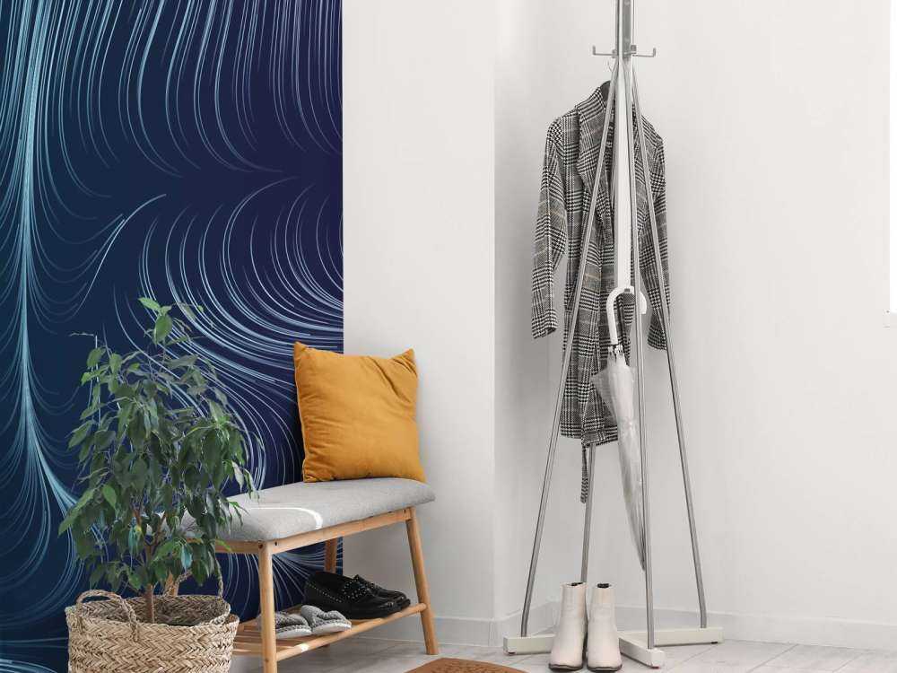 Blau beleuchtete Linien