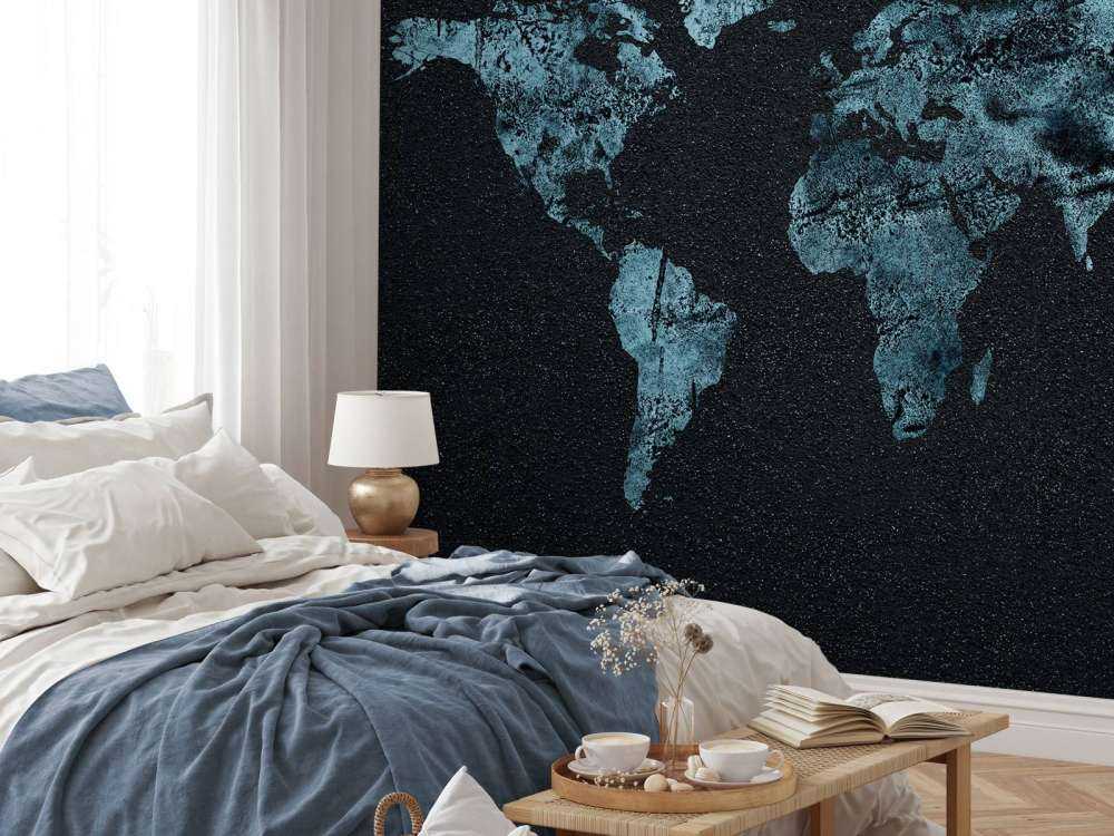 Blaue Weltkarte