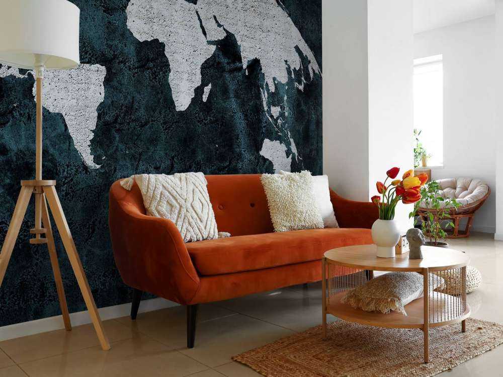 Weltkarte Betonstruktur