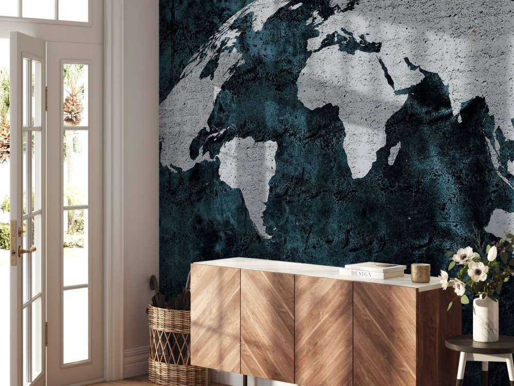 Weltkarte Betonstruktur