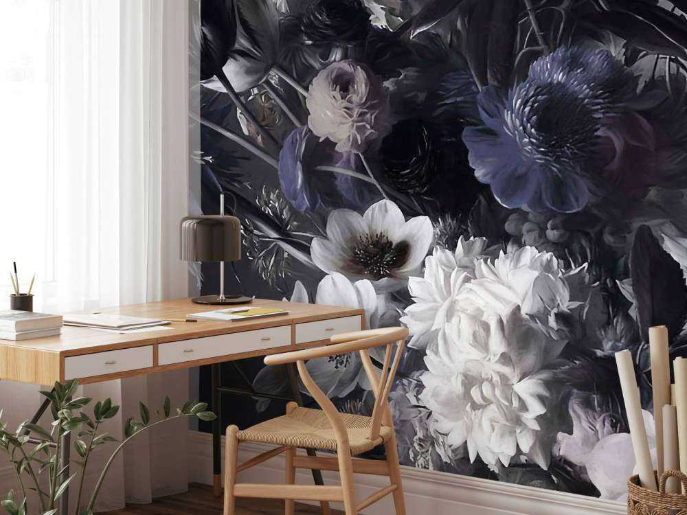 Großer Strauß mit Anemonen Blau