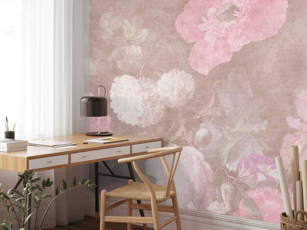 Barockblumen-Stillleben - vintage pastell