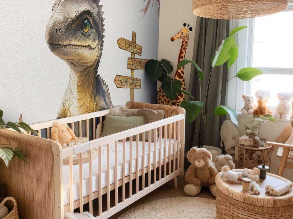 Baby-Spinosaurus im taupefarbenen Dschungel