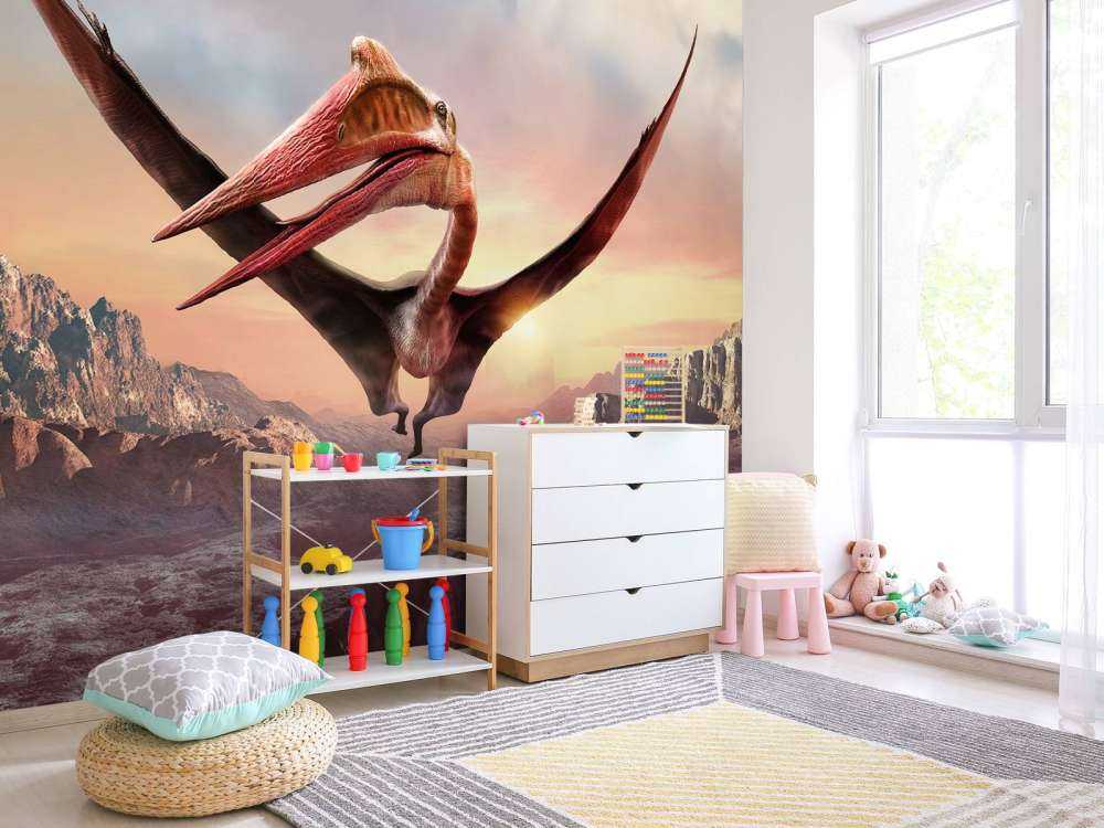 Quetzalcoatlus fliegt über Berge