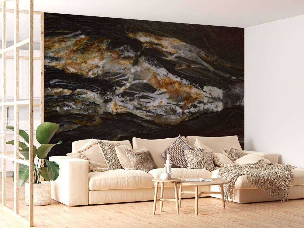 Schwarzer Marmor mit Relief