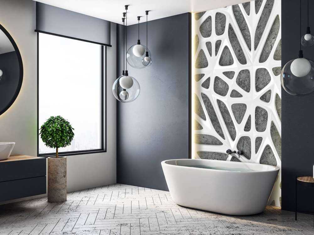 Weißes Muster auf Beton