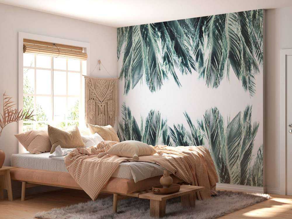 Palmenblätter auf weißem Hintergrund