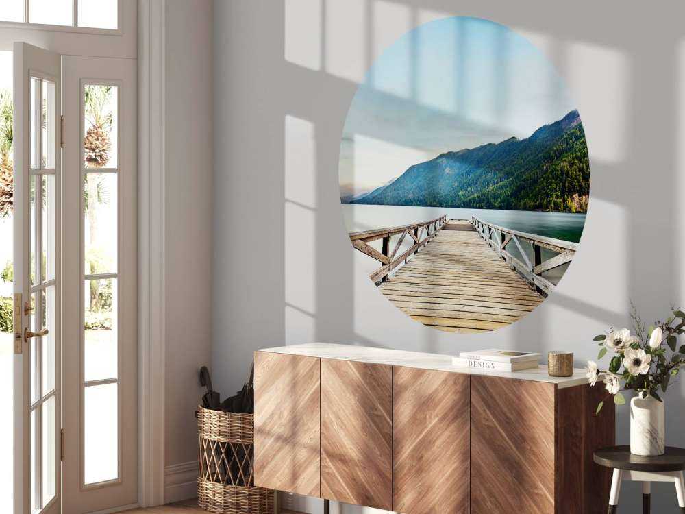Langes Holzgerüst in mehr 