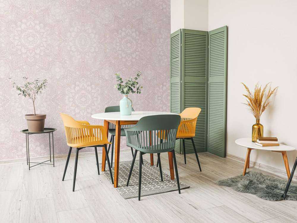 Goldenes Boho-Mandala - errötetes Rosa