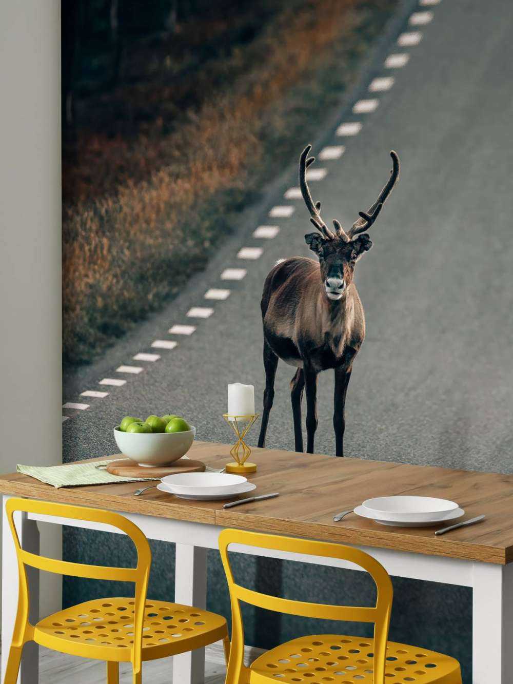 Rentiere auf der Straße