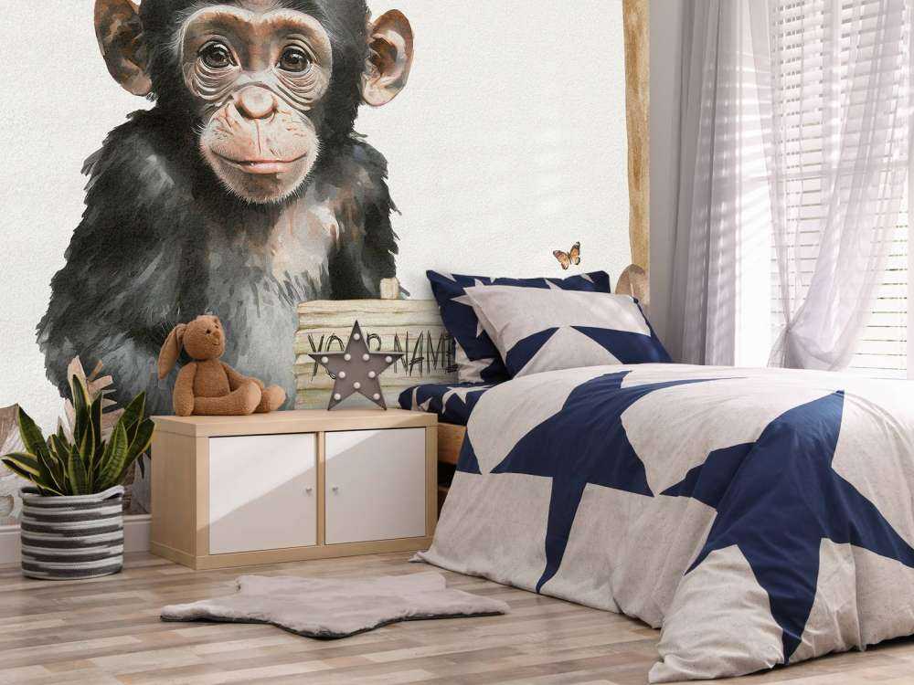 Baby Schimpanse im Dschungel taupe