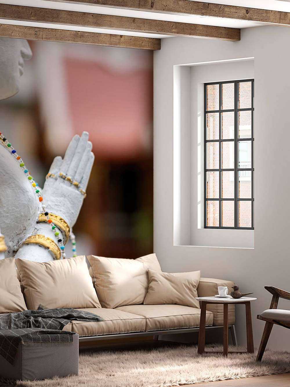 Weißer und goldener Buddha Tempelanlage in Bangkok (Thailand)