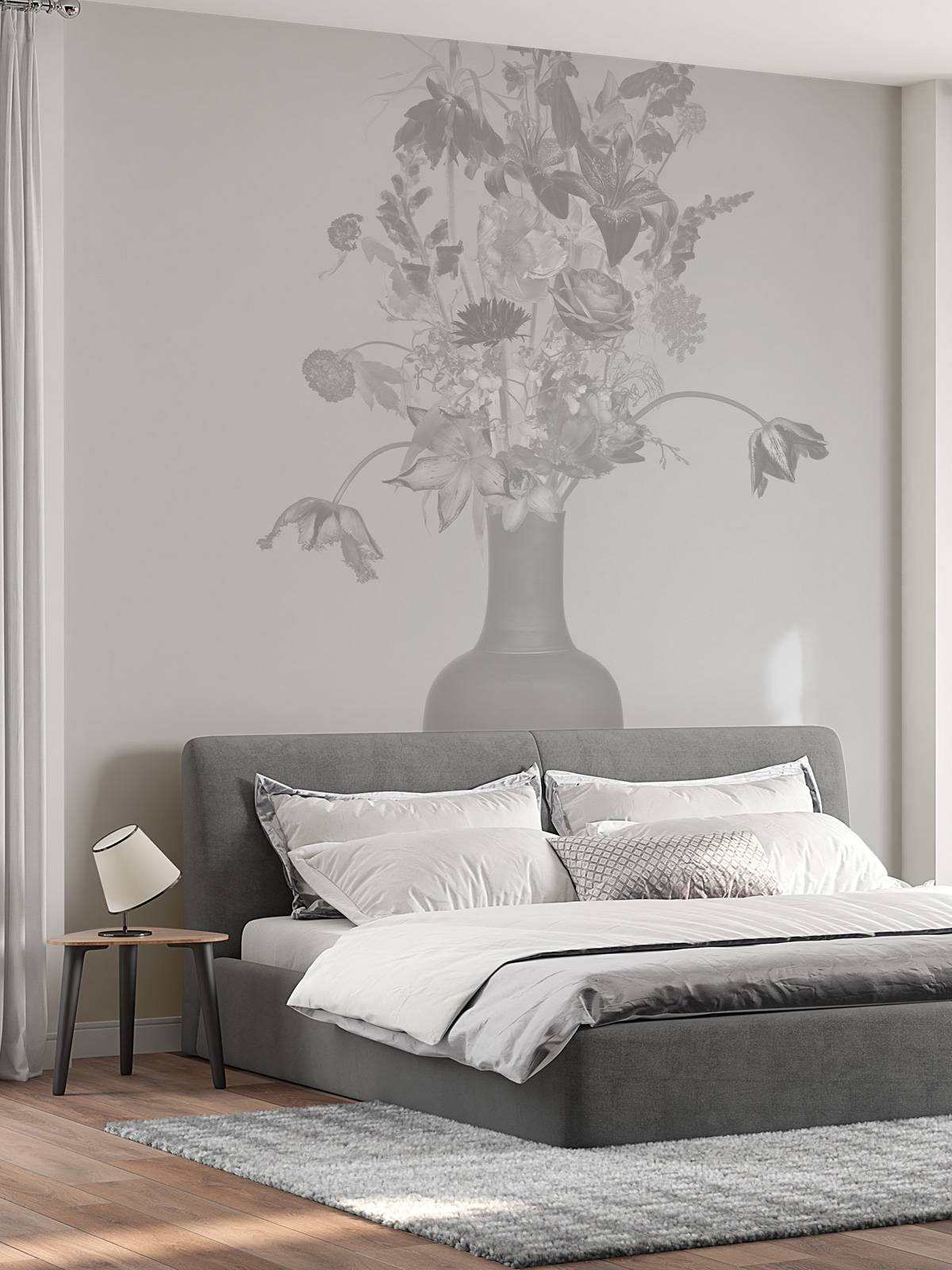 Königliche Blumen Bouquet schwarz und weiß